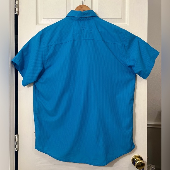 Magellan Outdoors Men’s L Blue MagWick Fishing Shirt Short Sleeve Loose Fit - Picture 3 of 9